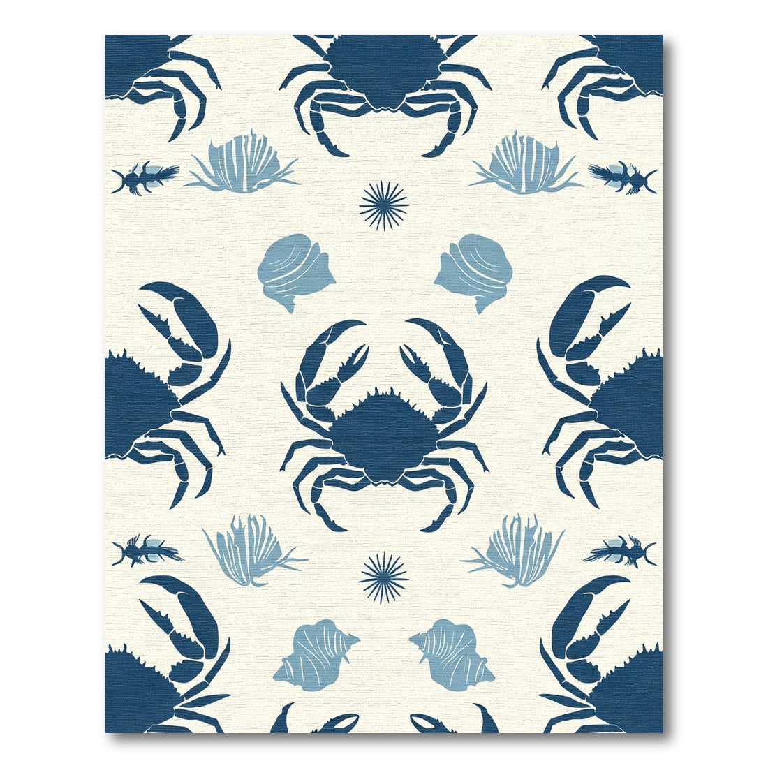 Deep Blue Crab Shell Seaside Collection Rug