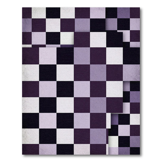 Deep Purple Checkerboard Square Shift Rug