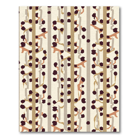 Terracotta Tan Vertical Abstract Dot Rug