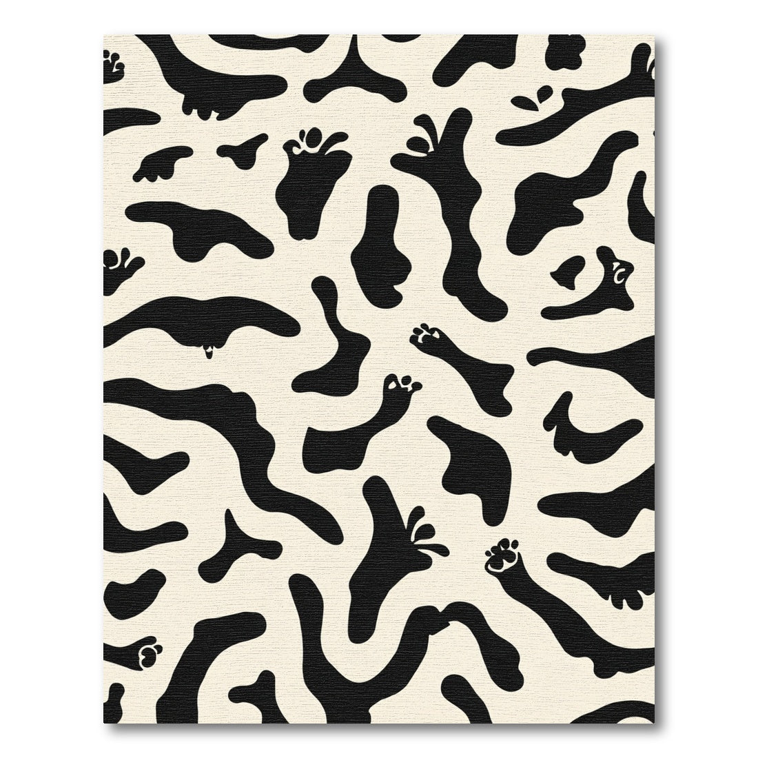 Black Cream Amoeba Splash Rug
