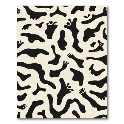 Black Cream Amoeba Splash Rug
