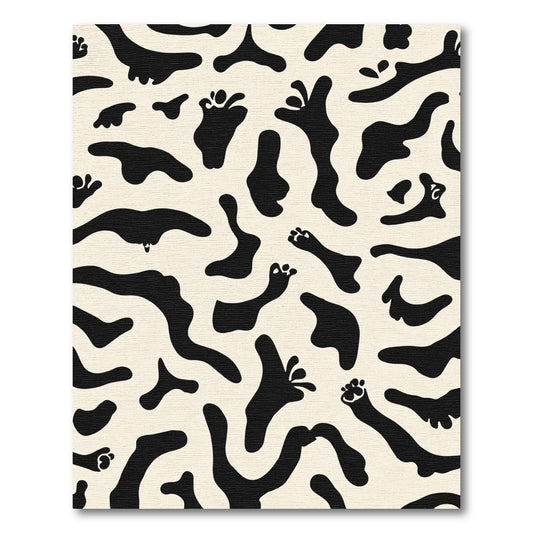 Black Cream Amoeba Splash Rug