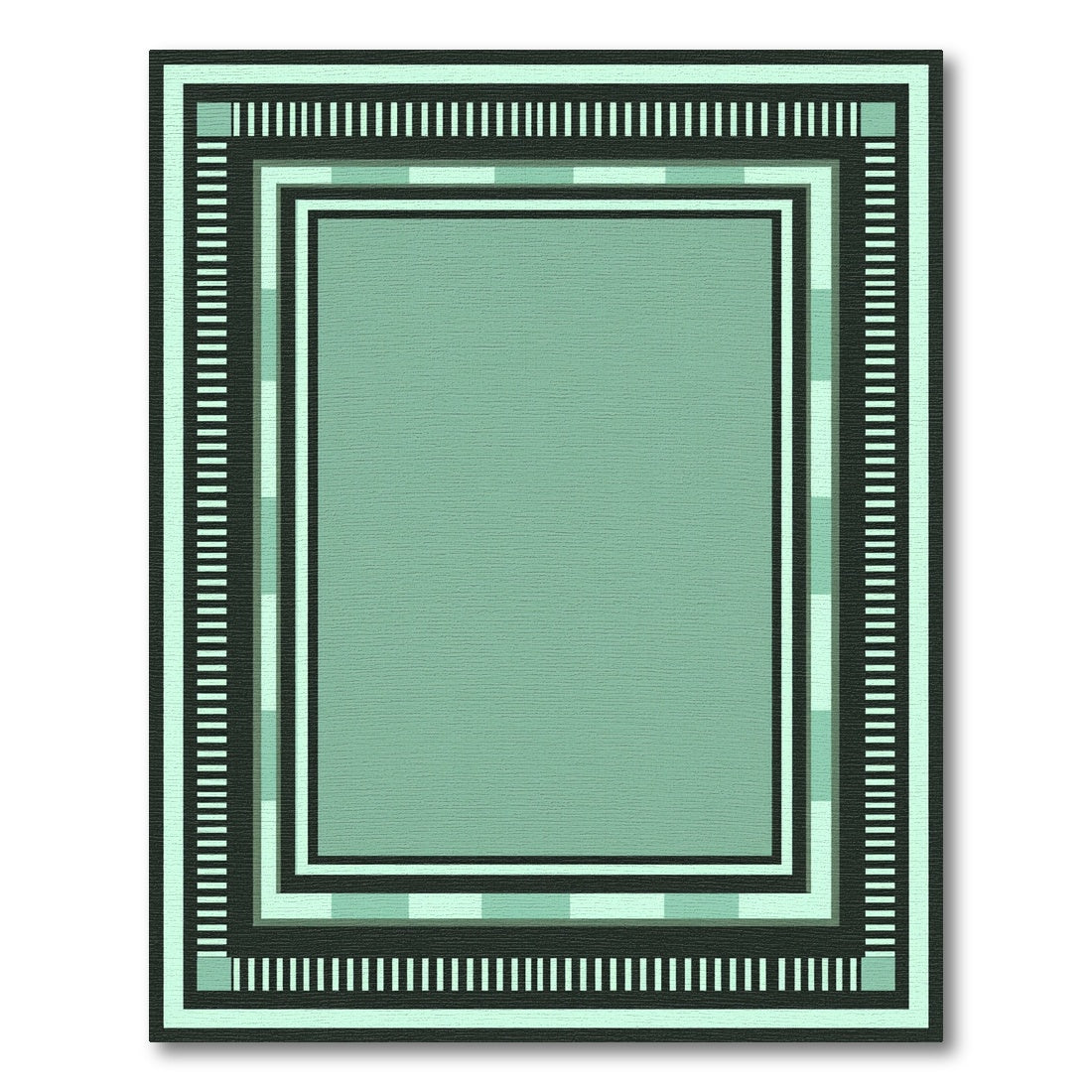 Mint Green Geometric Stripe Frame Rug