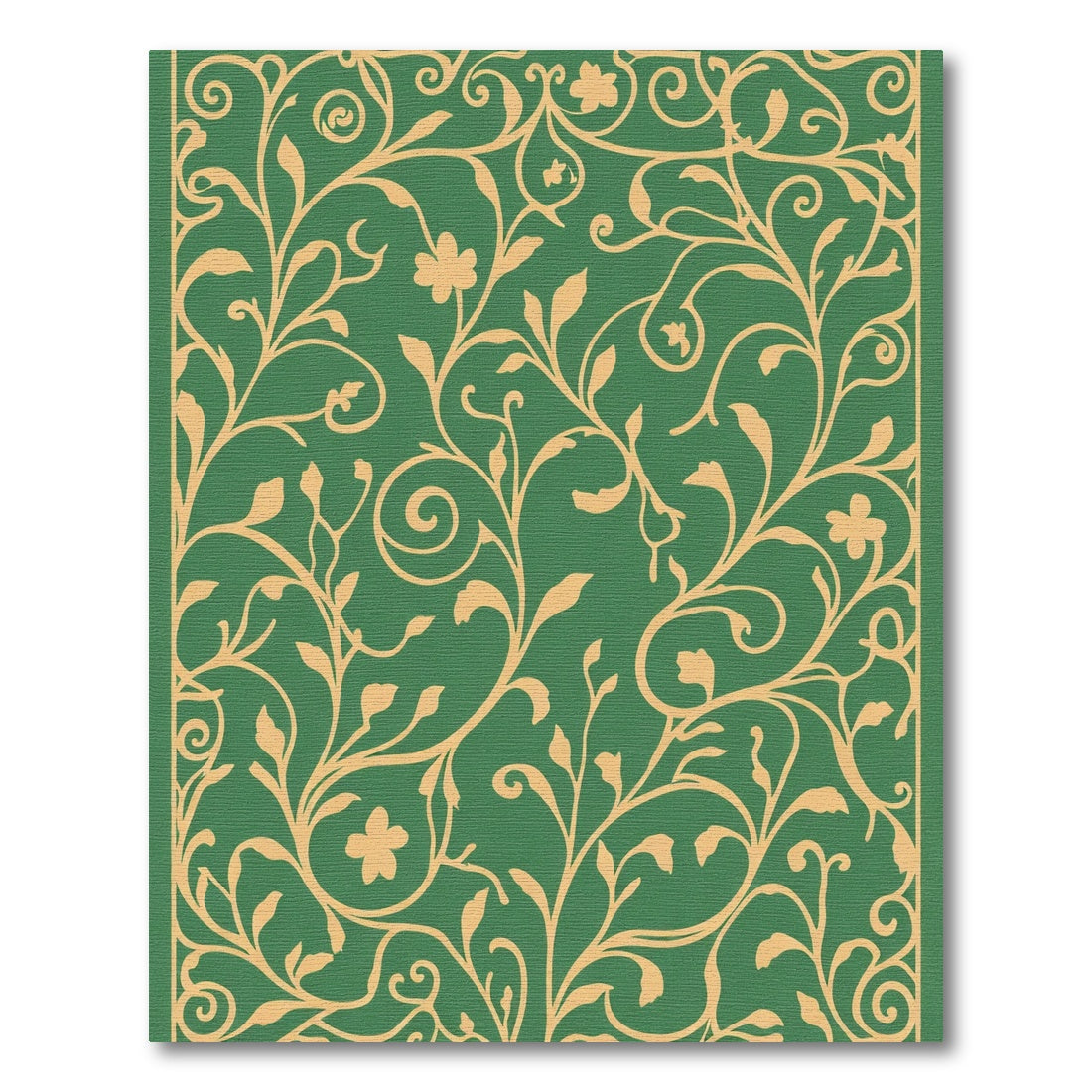 Emerald Green Floral Vine Swirls Rug