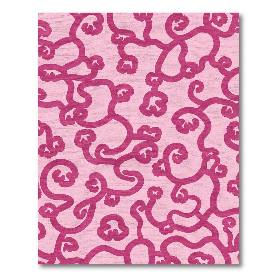 Fuchsia Swirl Floral Pink Background Rug