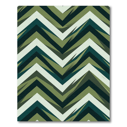 Modern Forest Green Chevron Zigzag Rug