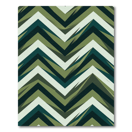 Modern Forest Green Chevron Zigzag Rug