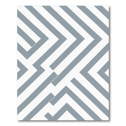 Gray Geometric Abstract Interlocking Lines Rug