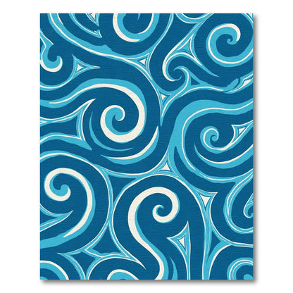 Deep Blue Swirl Water Abstract Rug