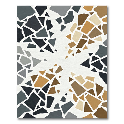 Contemporary Geometric Fragment Earth Tone Rug