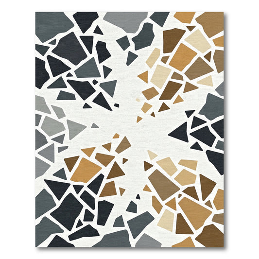 Contemporary Geometric Fragment Earth Tone Rug