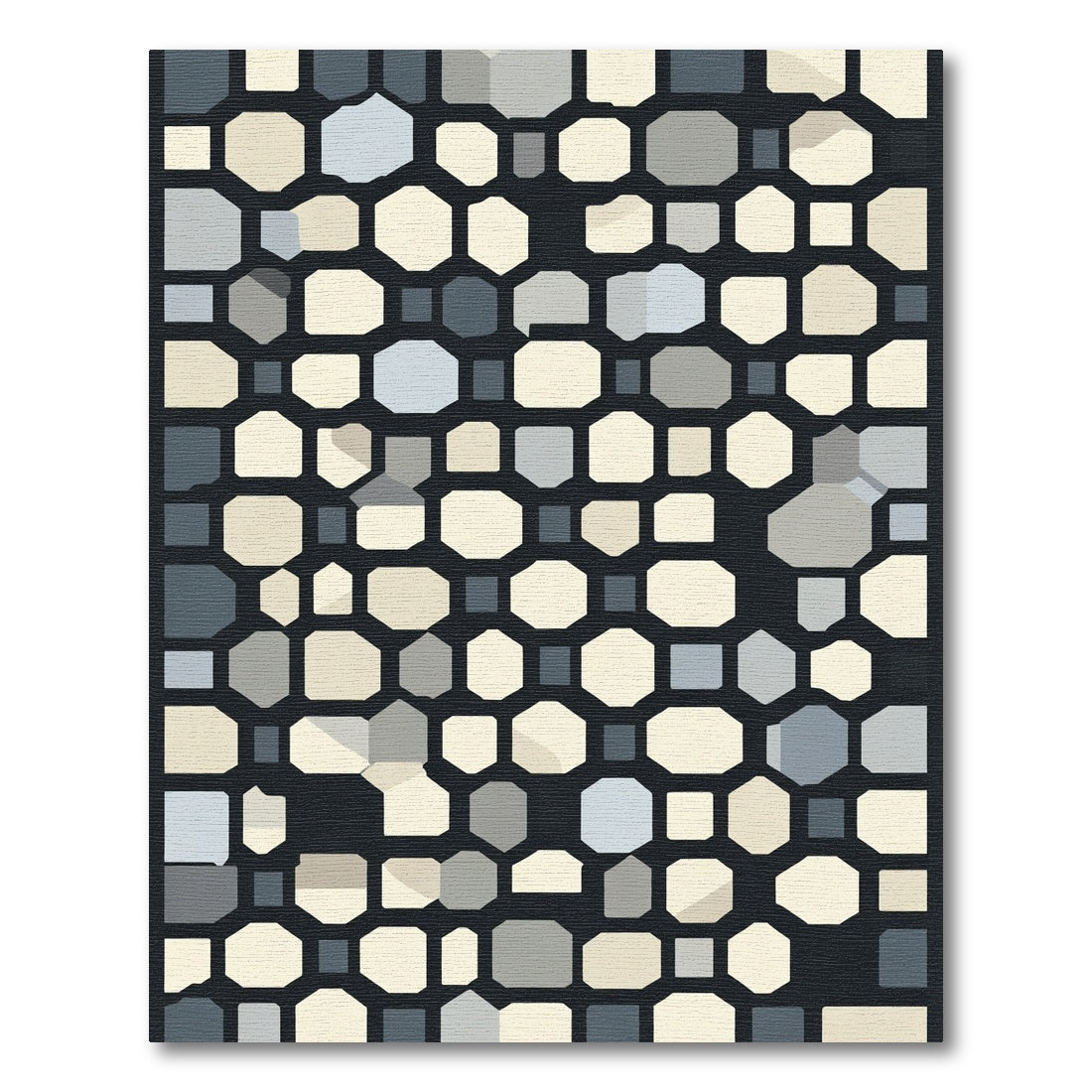 Abstract Geometric Octagon Slate Rug
