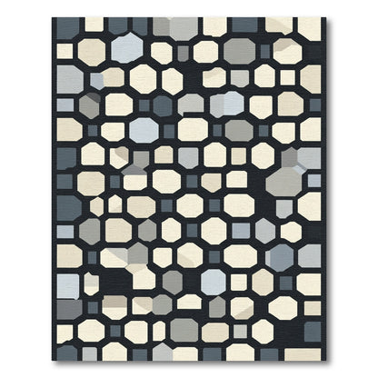 Abstract Geometric Octagon Slate Rug