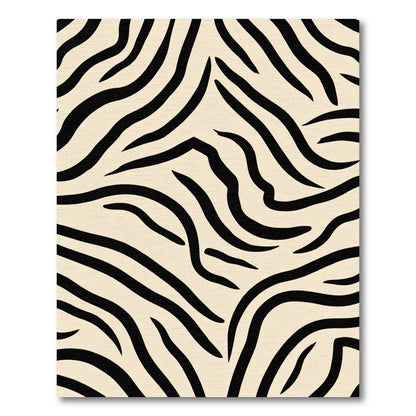 Striking Black Cream Zebra Stripes Rug