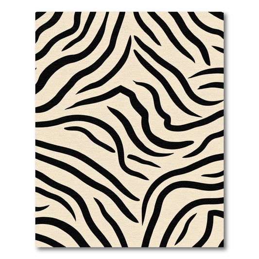 Striking Black Cream Zebra Stripes Rug