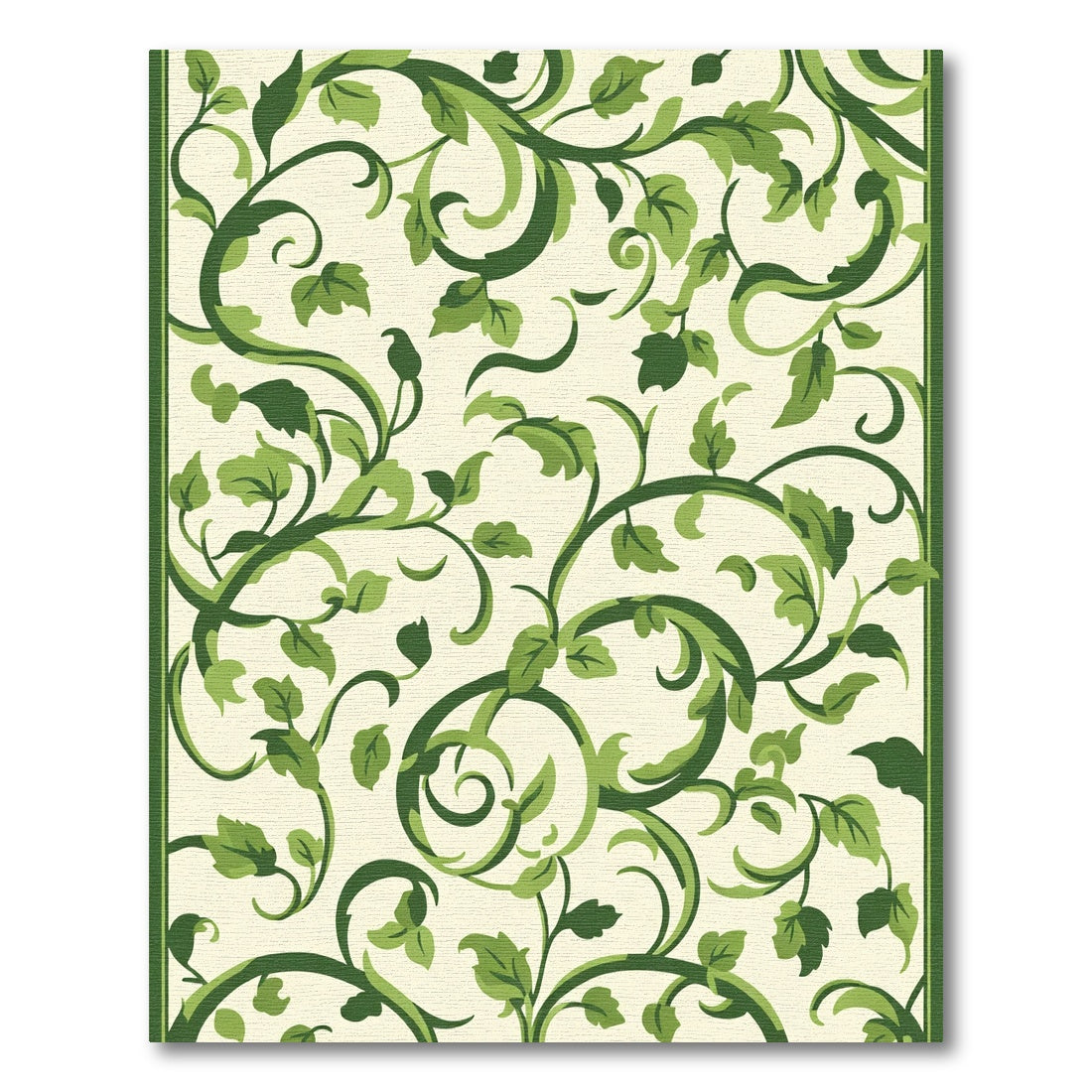 Verdant Green Vine Scroll Rug