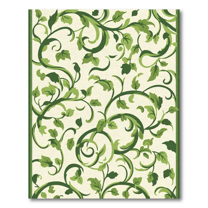 Verdant Green Vine Scroll Rug