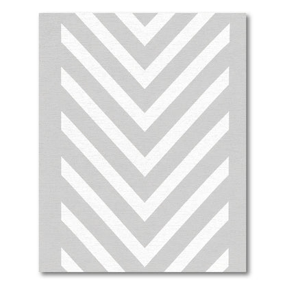 Light Gray White Chevron Lines Rug