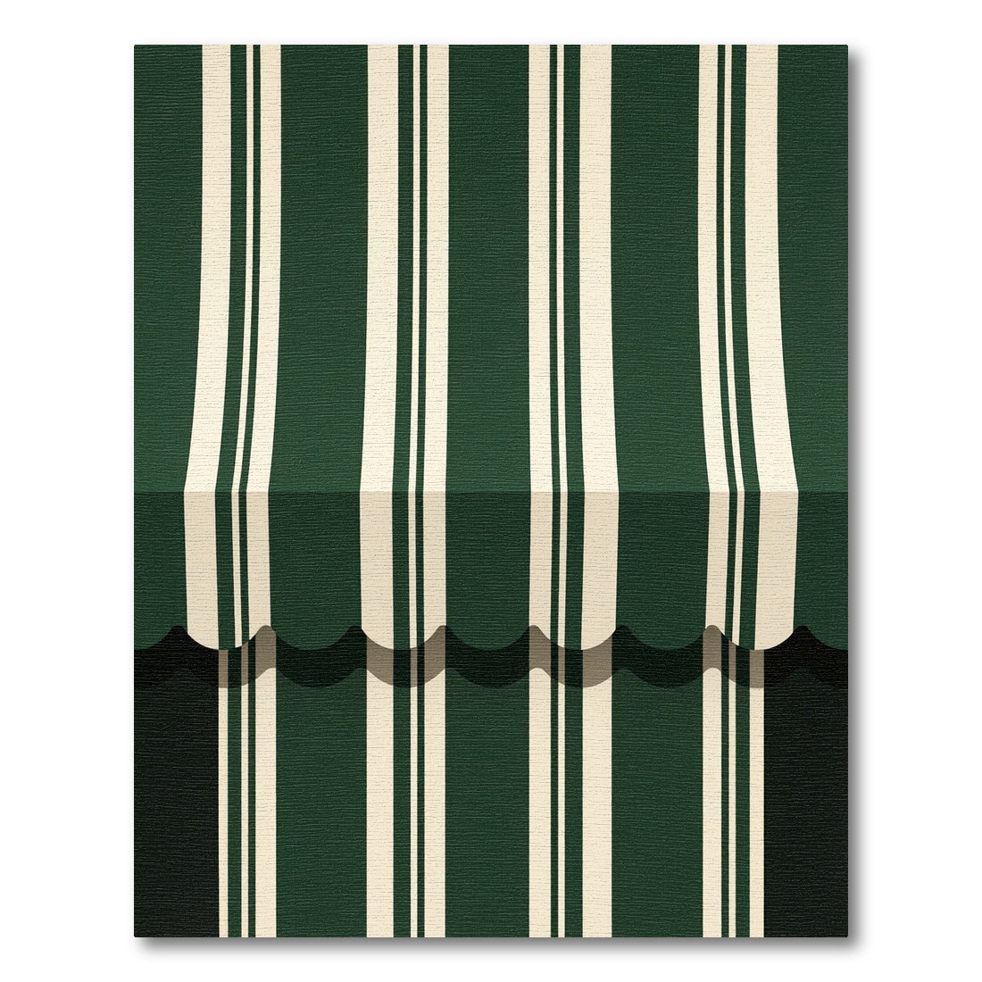 Green Cream Classic Stripe Rug