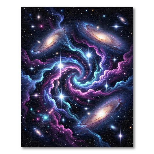 Cosmic Nebula Swirl Galaxy Rug