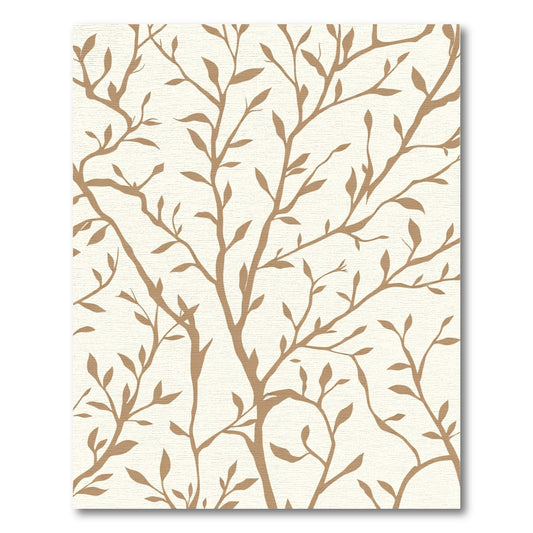Cream Branch Foliage Silhouette Rug
