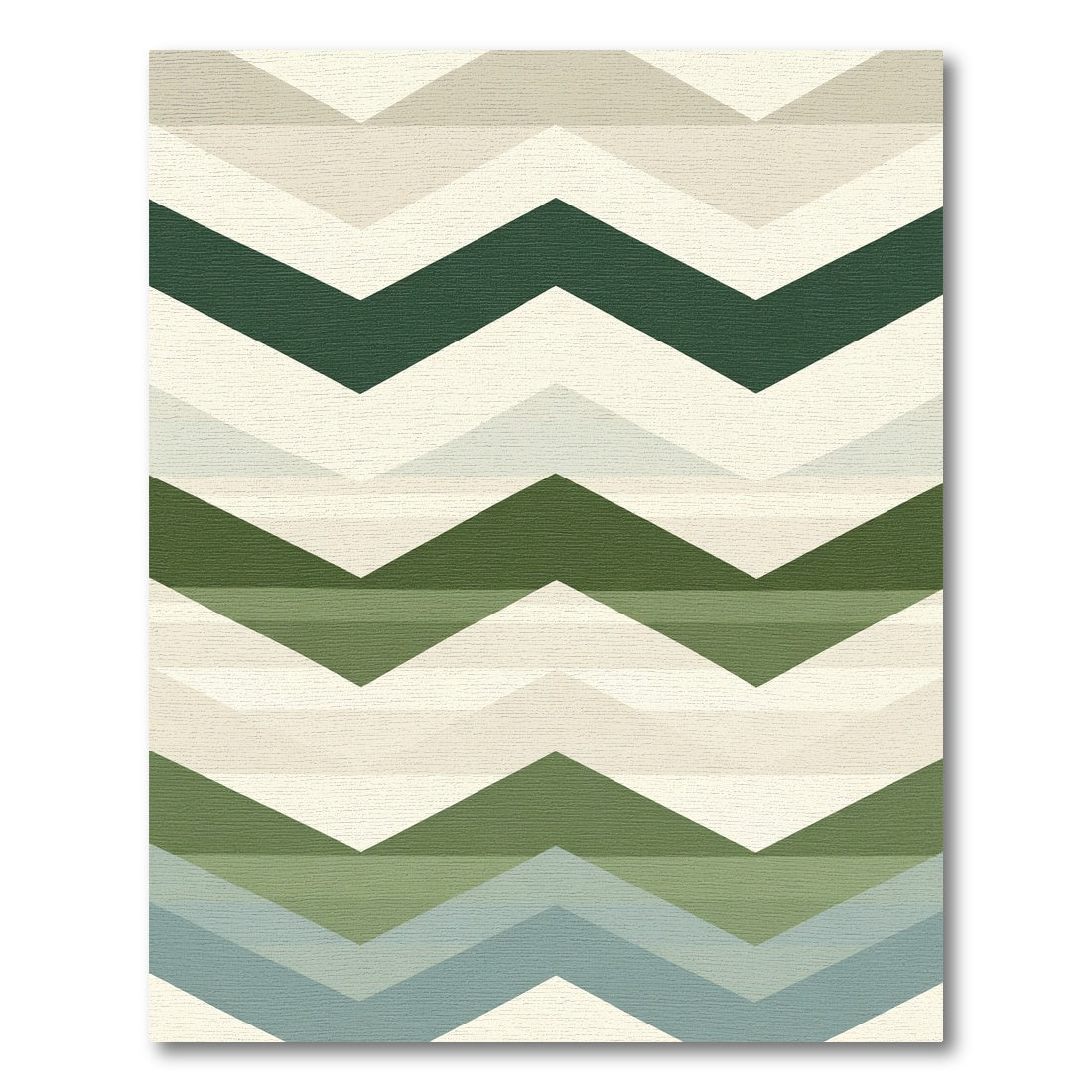 Geometric Chevron Forest Hues Rug