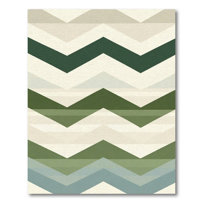 Geometric Chevron Forest Hues Rug