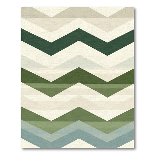 Geometric Chevron Forest Hues Rug