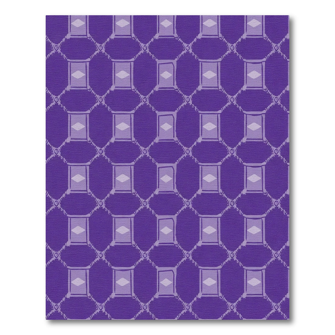 Royal Purple Square Diamond Lattice Rug
