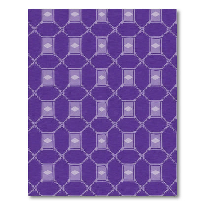 Royal Purple Square Diamond Lattice Rug