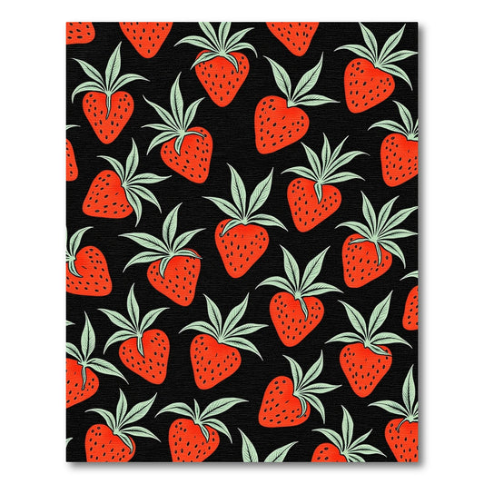 Red Strawberry Garden Repeat Rug