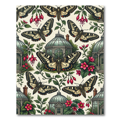 Whimsical Butterfly And Conservatory Garden Rug