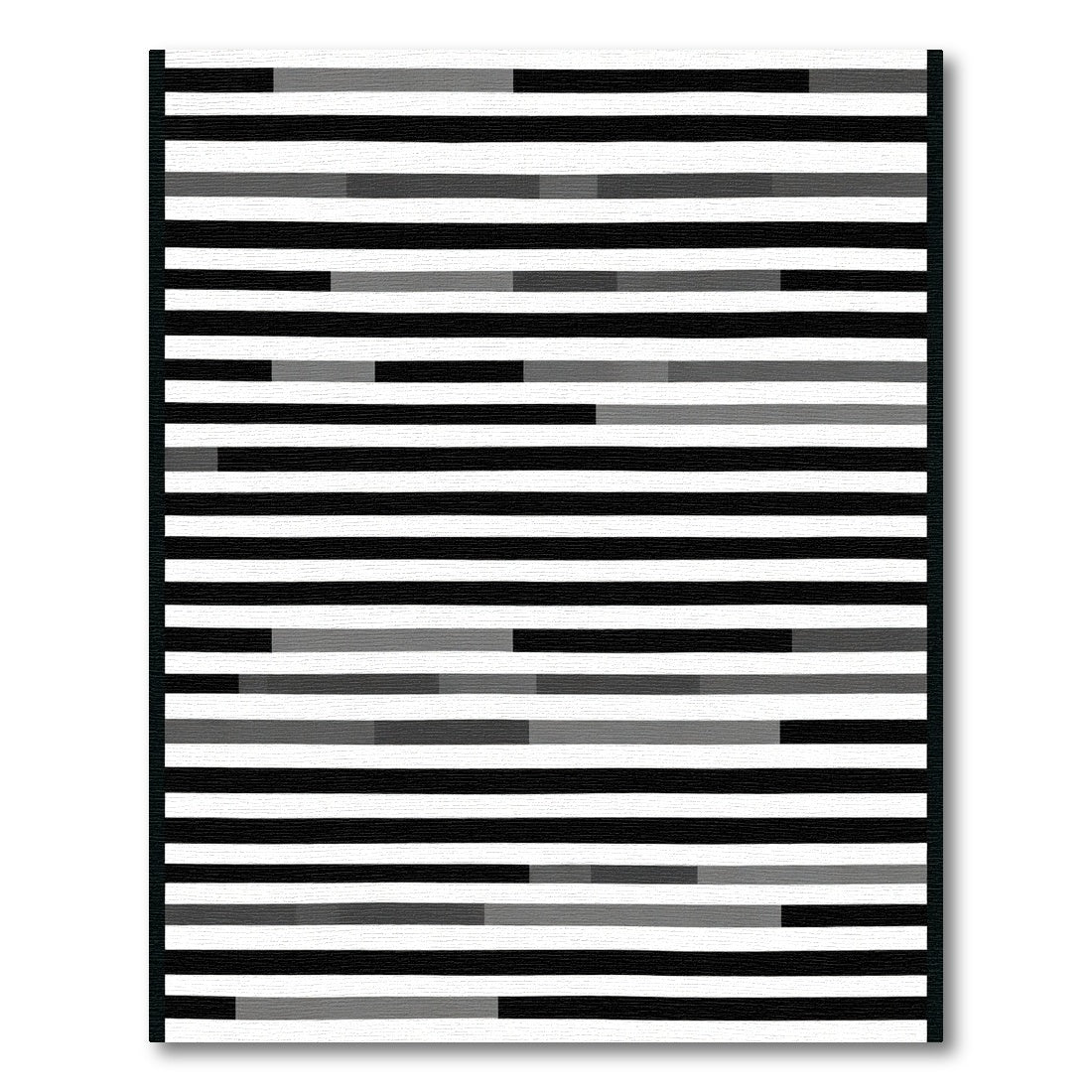 Monochrome Abstract Stripe Variation Rug