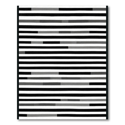 Monochrome Abstract Stripe Variation Rug