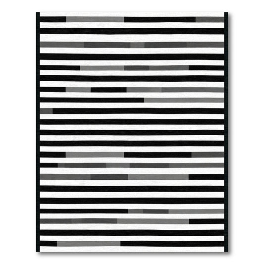 Monochrome Abstract Stripe Variation Rug