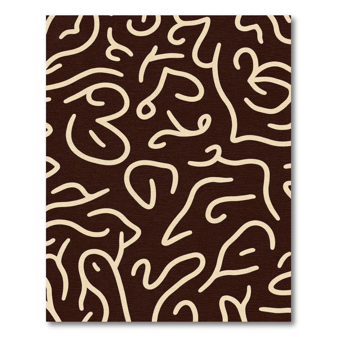 Dark Cream Abstract Swirl Flow Rug