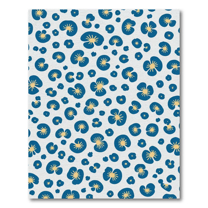 Blue Yellow Floral Scatter Rug