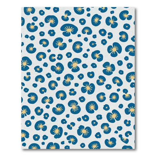 Blue Yellow Floral Scatter Rug