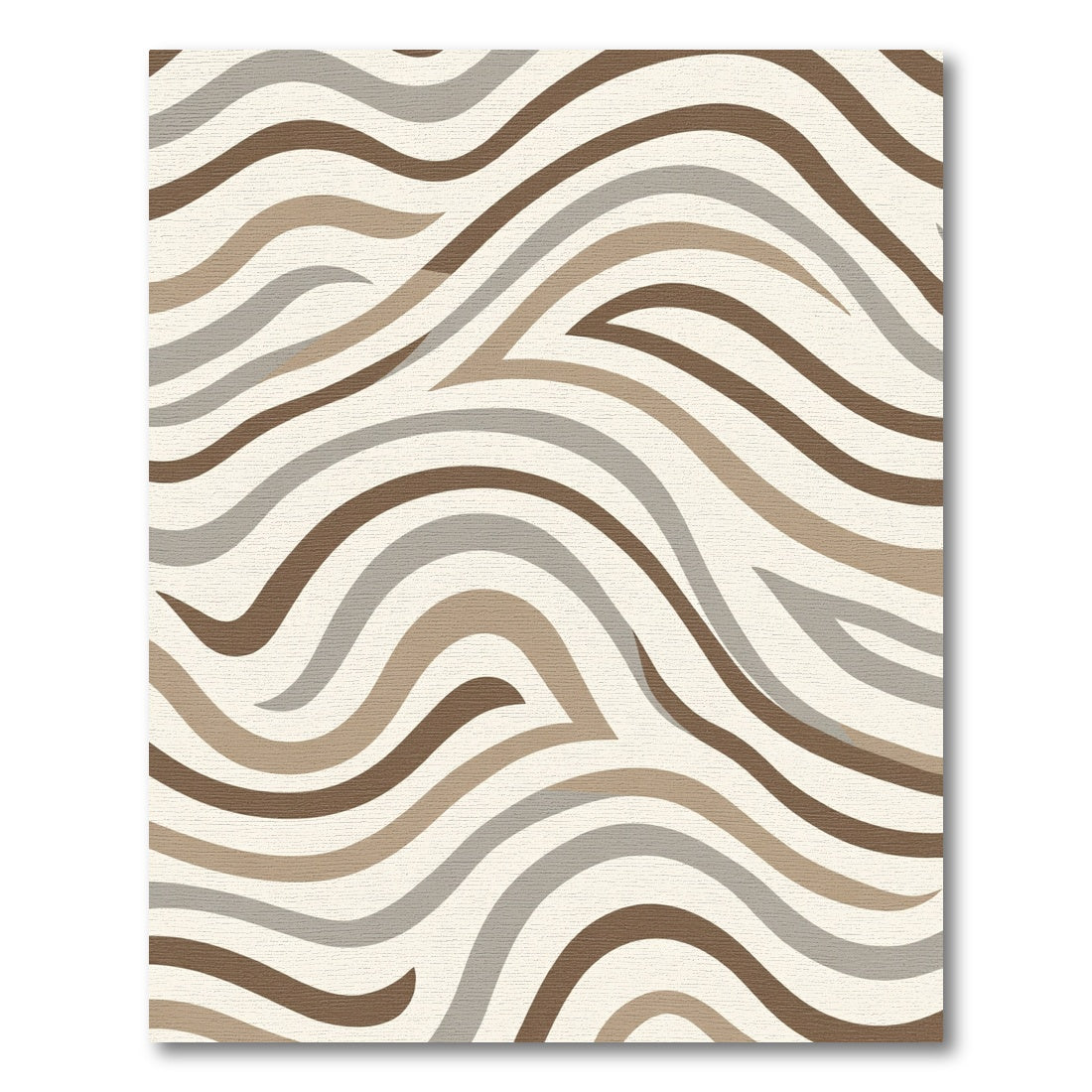 Earthy Swirl Abstract Wave Rug
