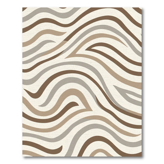 Earthy Swirl Abstract Wave Rug