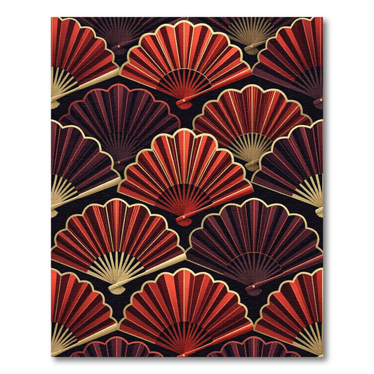Crimson Golden Fan Radiance Rug