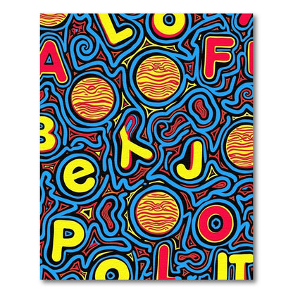 Bold Alphabet Circles Swirl Rug