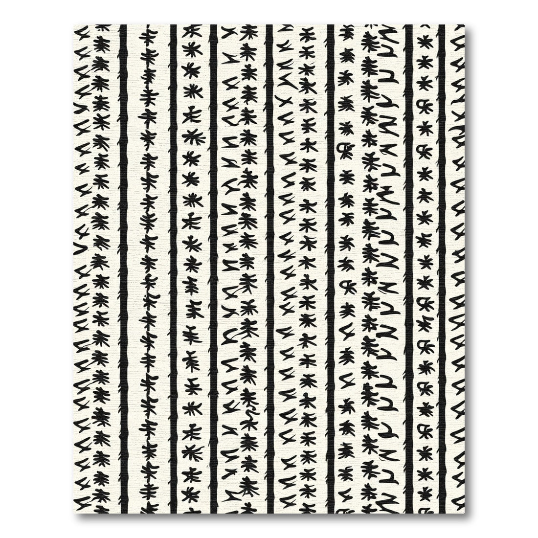 Eclectic Black White Vertical Stipe Rug