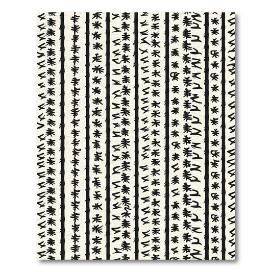 Eclectic Black White Vertical Stipe Rug