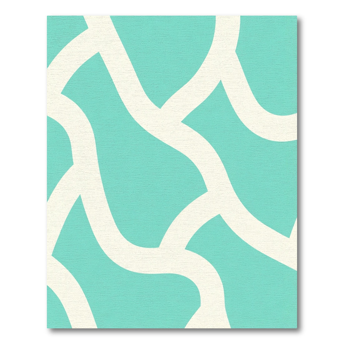 Aqua White Interlocking Scallop Rug