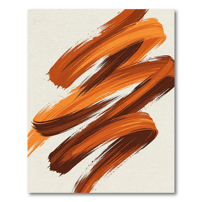 Abstract Earthy Orange Swirl Rug