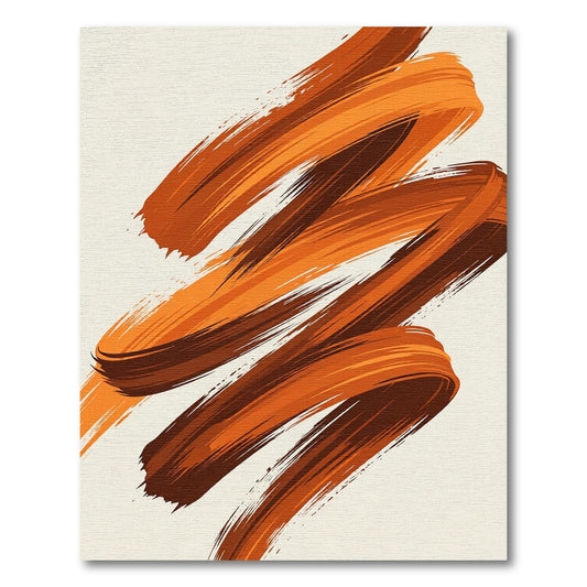 Abstract Earthy Orange Swirl Rug