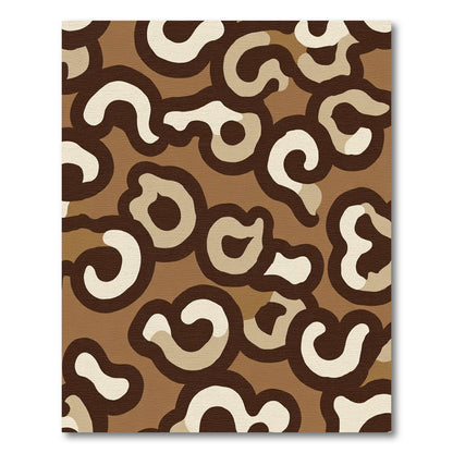 Brown Tan Swirling Abstract Blotch Rug