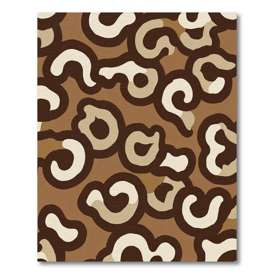 Brown Tan Swirling Abstract Blotch Rug