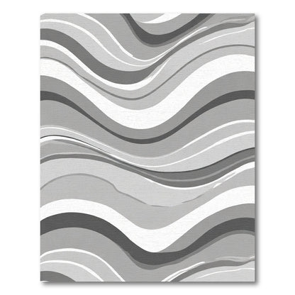 Monochromatic Wavy Stripe Flow Rug